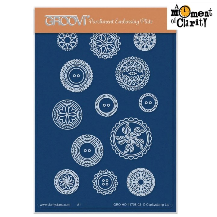 (GRO-HO-41708-02)Groovi® plate A6 BARBARA'S SHAC HOLLAND BUTTONS