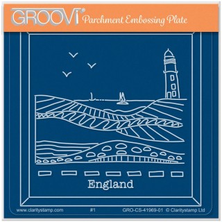 (GRO-CS-41969-01)Groovi® Baby plate A6 BARBARA'S SHAC LIGHTHOUSE