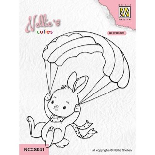 (NCCS041)Nellie`s Choice Clearstamp - Parachuting Bunny