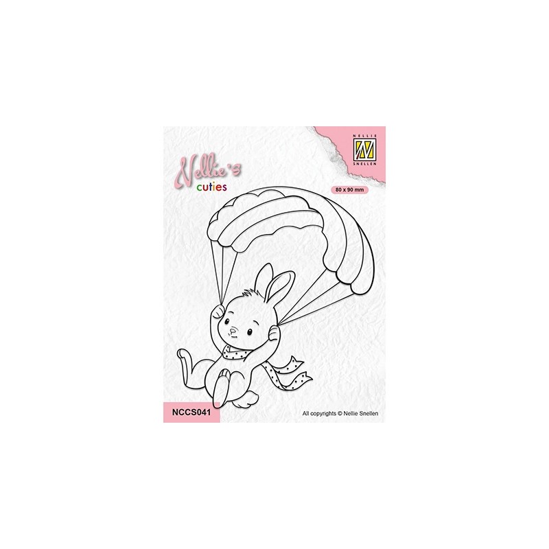 (NCCS041)Nellie`s Choice Clearstamp - Parachuting Bunny