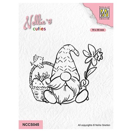 (NCCS045)Nellie`s Choice Clearstamp - Gnom with Easter Basket