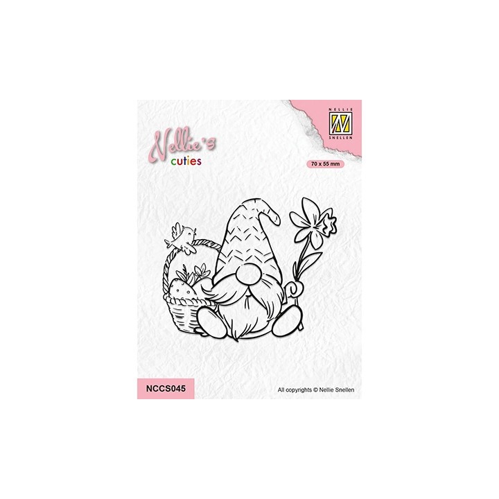 (NCCS045)Nellie`s Choice Clearstamp - Gnom with Easter Basket