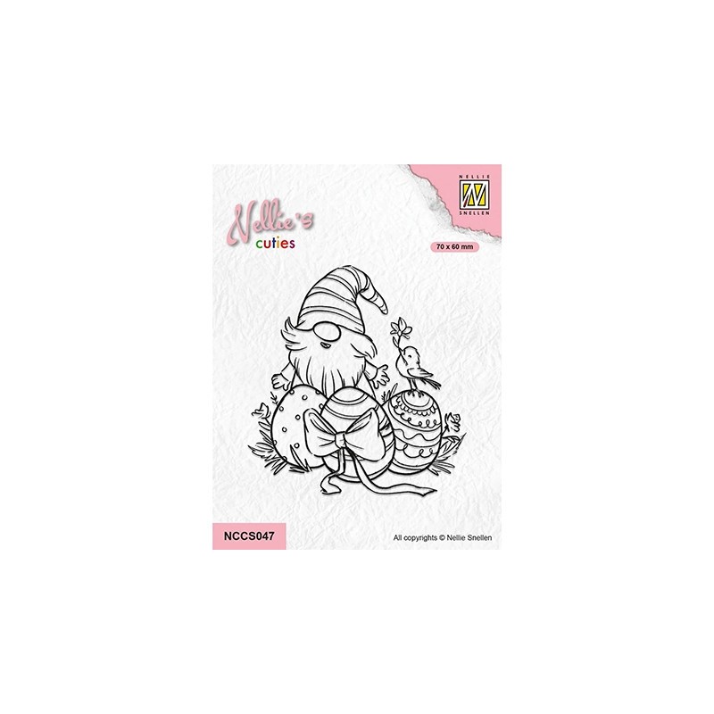 (NCCS047)Nellie`s Choice Clearstamp - Easter Gnom with Little Birdy