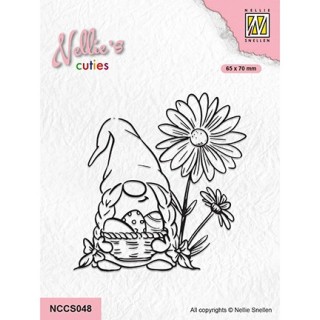 (NCCS048)Nellie`s Choice Clearstamp - Easter Gnom with Flowers