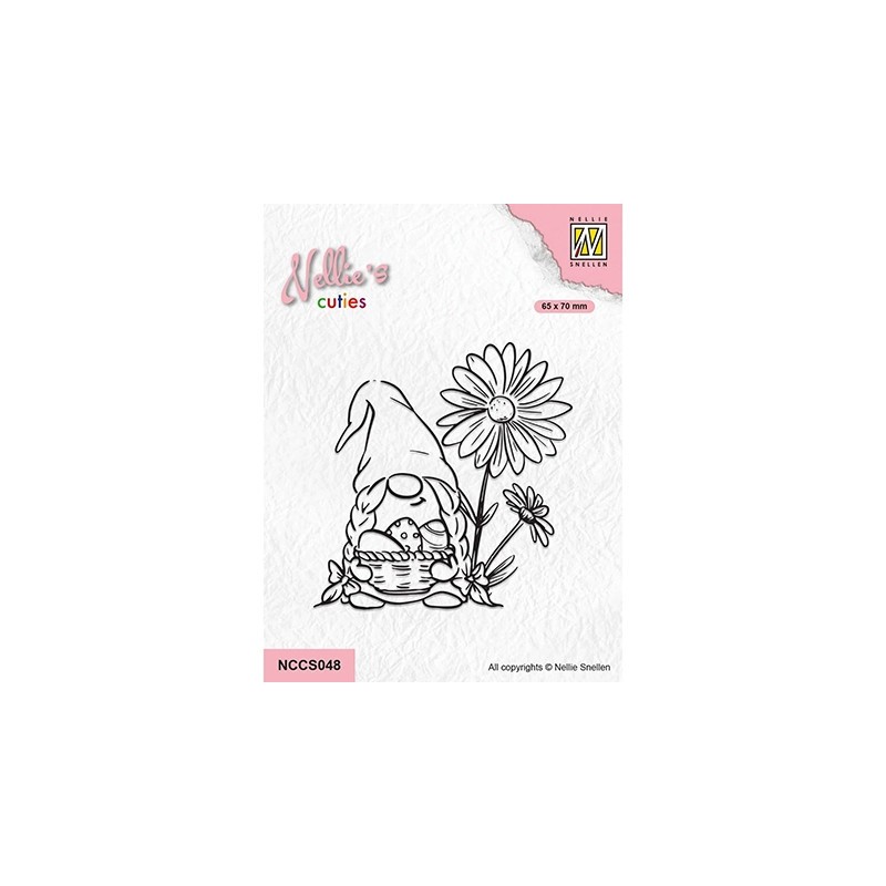 (NCCS048)Nellie`s Choice Clearstamp - Easter Gnom with Flowers