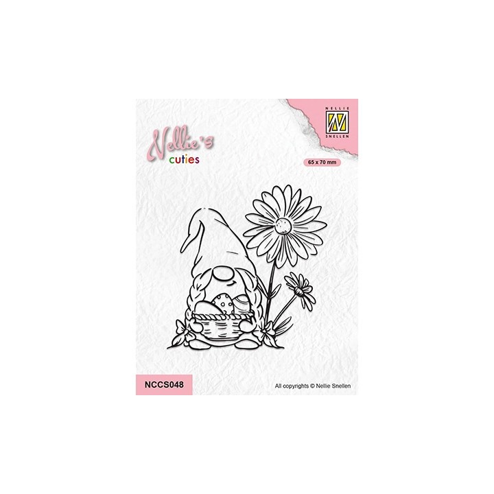 (NCCS048)Nellie`s Choice Clearstamp - Easter Gnom with Flowers