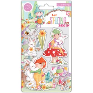 (CCSTMP087)Craft Consortium Let Spring Begin Clear Stamps Bunny