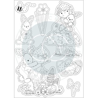(CCSTMP087)Craft Consortium Let Spring Begin Clear Stamps Bunny
