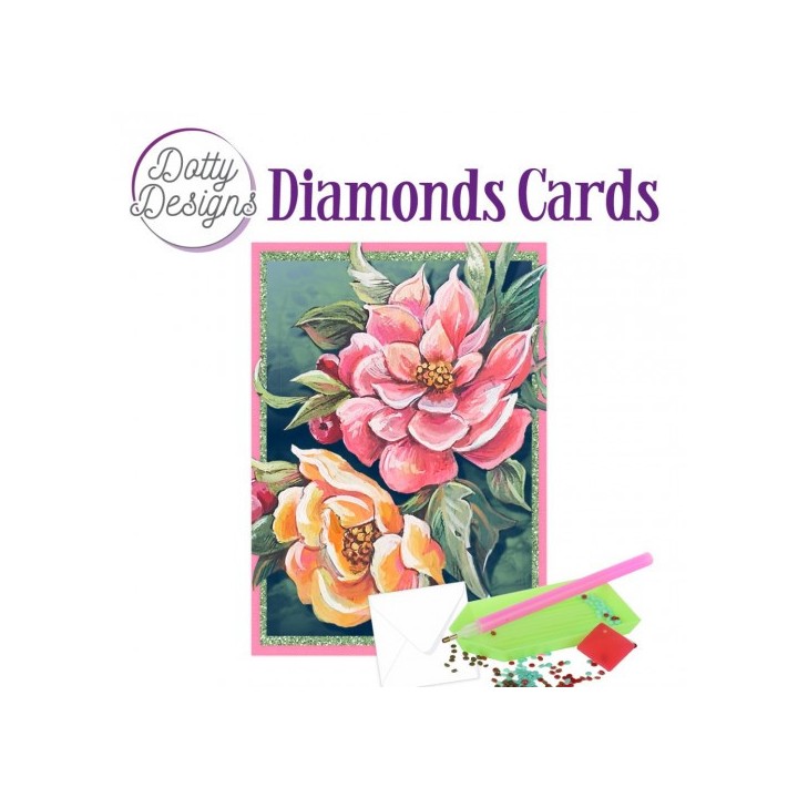 (DDDC1120)Dotty Designs Diamond Cards - Red and yellow flower