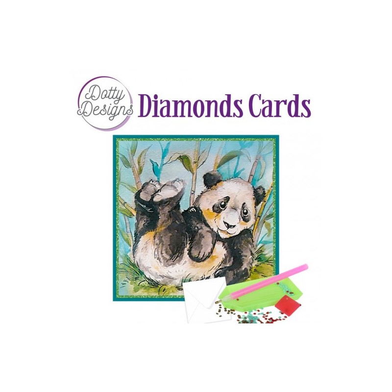 (DDDC1121)Dotty Designs Diamond Cards - Lazy Panda Bear