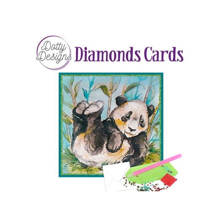 (DDDC1121)Dotty Designs Diamond Cards - Lazy Panda Bear