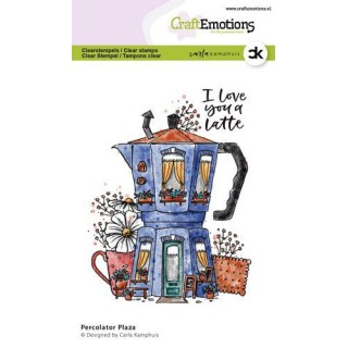 (2314)CraftEmotions clearstamps A6 - Percolator Plaza Carla Kamphuis