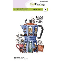(2314)CraftEmotions clearstamps A6 - Percolator Plaza Carla Kamphuis