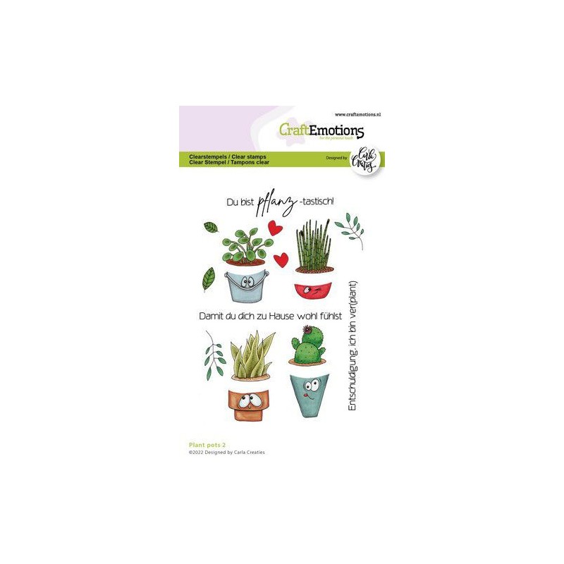 (1560)CraftEmotions clearstamps A6 - Plant pots 2 (DE) Carla Creaties