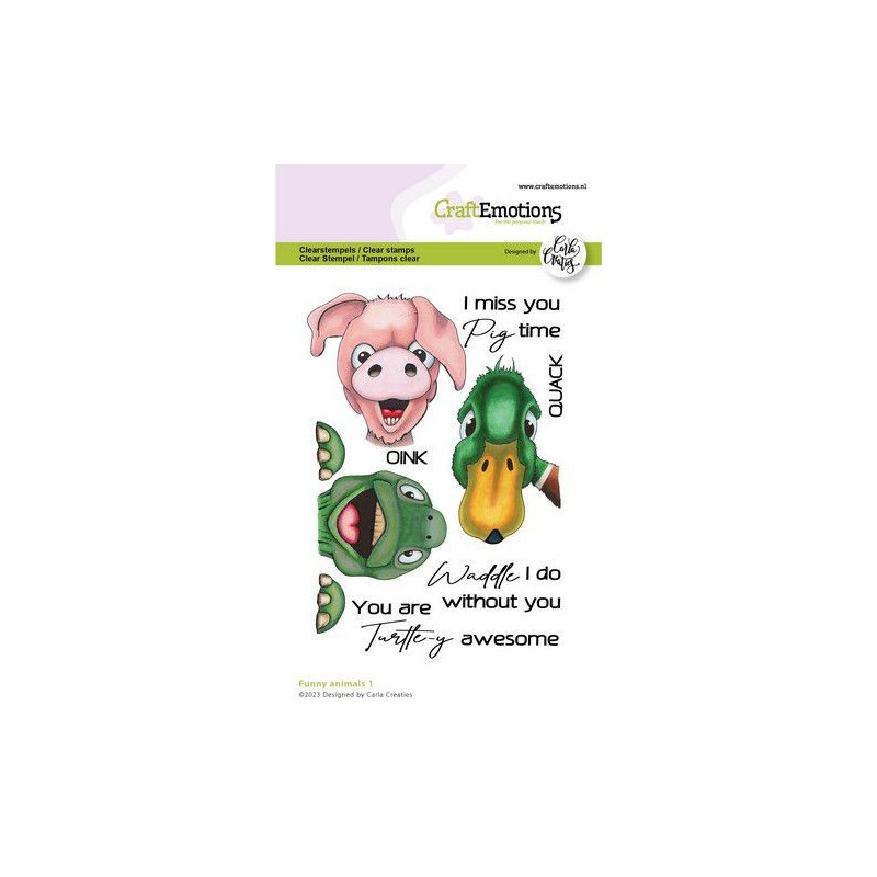 (1564)CraftEmotions clearstamps A6 - Funny animals 1 (EN) Carla Creaties