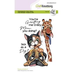 (1567)CraftEmotions clearstamps A6 - Funny animals 4 (EN) Carla Creaties