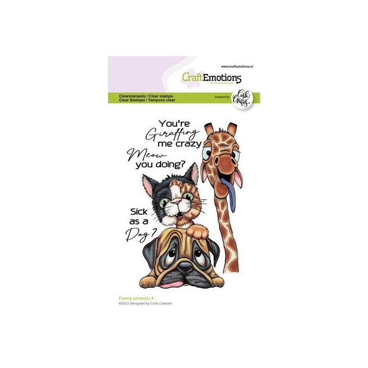 (1567)CraftEmotions clearstamps A6 - Funny animals 4 (EN) Carla Creaties