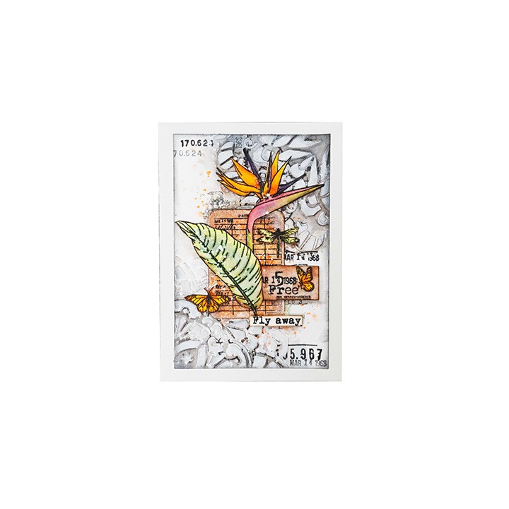 (JMA-FOF-STAMP420)Studio Light SL Clear Stamp Script Strelitzia Feelings of Freedom nr.420