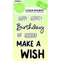 (SL-SS-STAMP418)Studio light Clear stamp Quotes large Make s wish Sweet Stories nr.418
