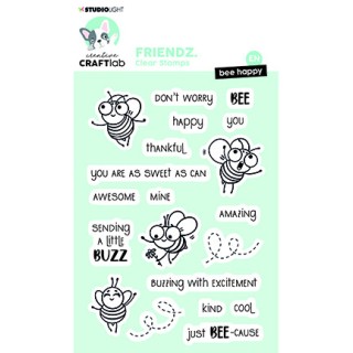 (CCL-FR-STAMP434)Studio light Clear stamp Bee happy Friendz nr.434