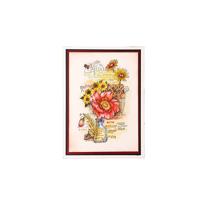 (SL-SK-STAMP438)Studio light Clear stamp Wildflower basket Sunflower Kisses nr.438