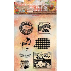 (SL-SK-STAMP440)Studio light Clear stamp Vintage labels Sunflower Kisses nr.440
