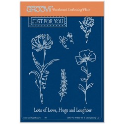 (GRO-FL-41832-02)Groovi® plate A6 TINA'S JUST FOR YOU FLOWERS