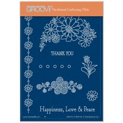 (GRO-FL-41834-02)Groovi® plate A6 TINA'S THANK YOU FLOWERS