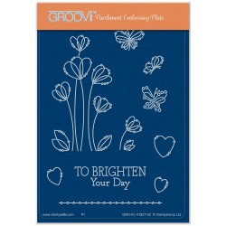 (GRO-FL-41827-02)Groovi® plate A6 TINA'S BRIGHTEN YOUR DAY FLOWERS