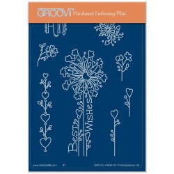 (GRO-FL-41826-02)Groovi® plate A6 TINA'S BEST WISHES FLOWERS