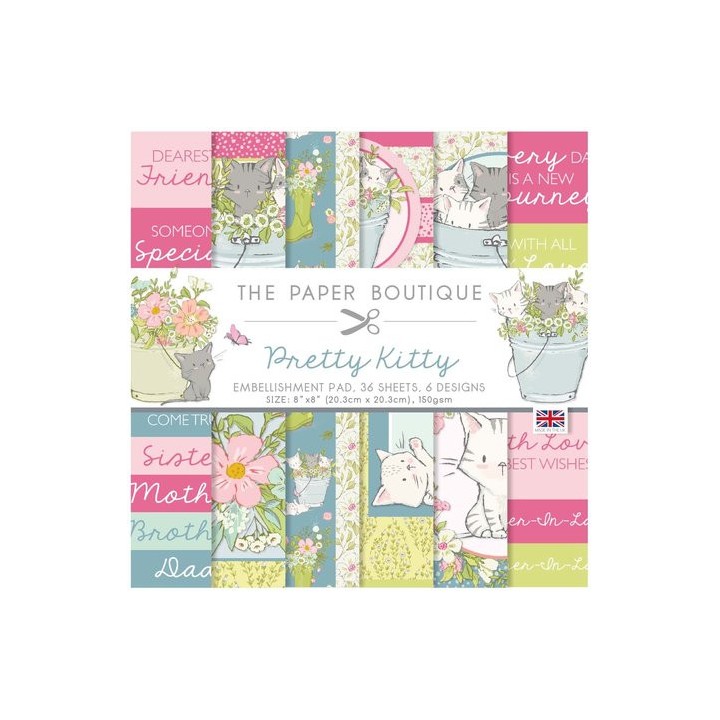 (PB1789)The Paper Boutique Pretty Kitty 8x8 Embellishments Pad