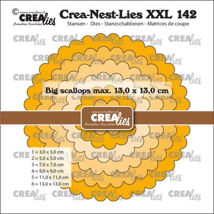 (CLNestXXL142)Crealies Crea-Nest-Lies XXL Big scalloped circles
