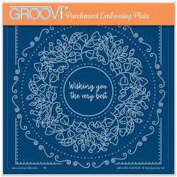 (GRO-WO-42075-03)Groovi Plate A5 WISHING YOU THE VERY BEST ROUND FLORAL FRAME