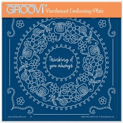 (GRO-WO-42074-03)Groovi Plate A5 THNKING OF YOU ALWAYS ROUND FLORAL FRAME