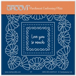 (GRO-WO-42070-01)Groovi® Baby plate A6 LOVE YOU SO MUCH SQUARE FLORAL FRAME