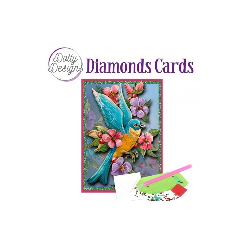 (DDDC1129)Dotty Designs Diamond Cards - Flying Blue Bird