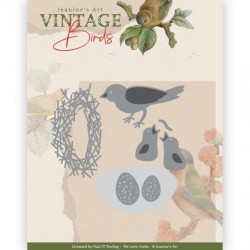 (JAD10174)Dies - Jeanine's Art - Vintage Birds - Bird's Nest