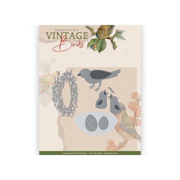 (JAD10174)Dies - Jeanine's Art - Vintage Birds - Bird's Nest