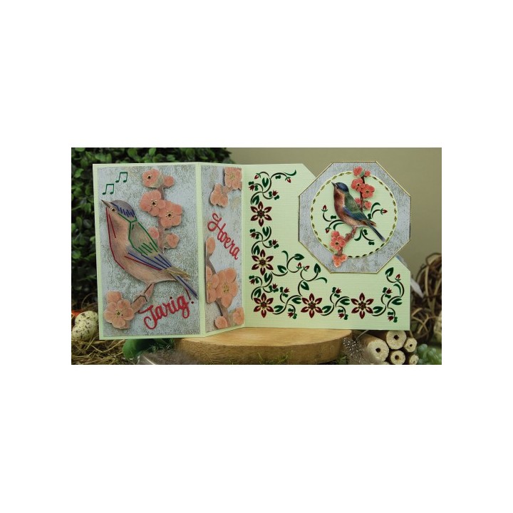 (SB10747)3D Push Out - Jeanine's Art - Vintage Birds - Stone Bird House