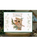 (SB10749)3D Push Out - Jeanine's Art - Vintage Birds - Wooden Bird House