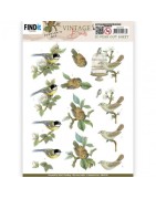 (SB10750)3D Push Out - Jeanine's Art - Vintage Birds - Birdcage