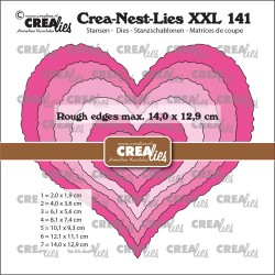 (CLNestXXL141)Crealies Crea-nest-dies XXL Heart rough edges