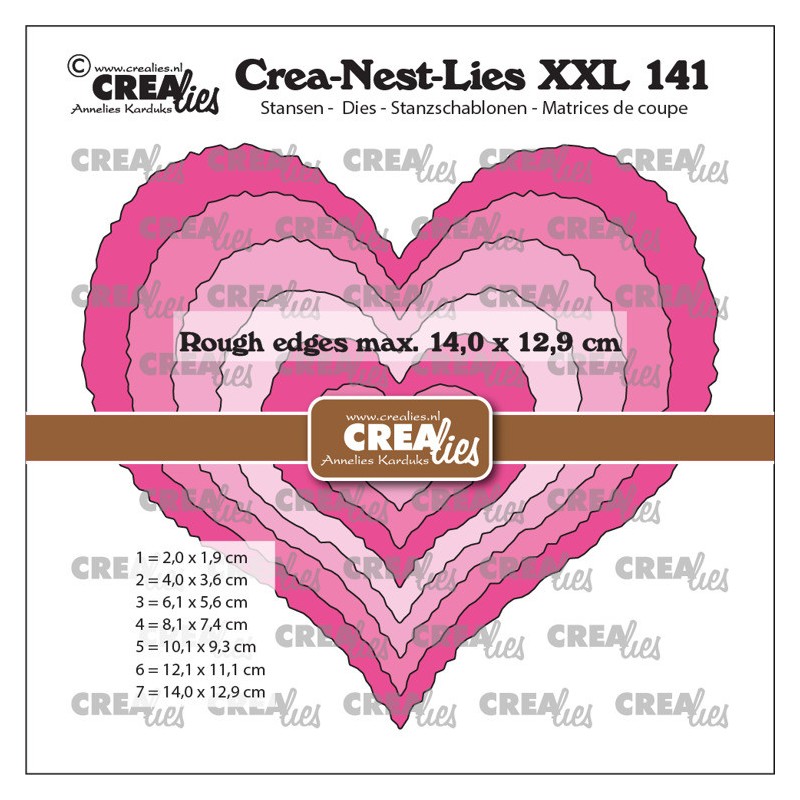 (CLNestXXL141)Crealies Crea-nest-dies XXL Heart rough edges