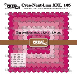 (CLNestXXL143)Crealies Crea-Nest-Lies XXL Big scalloped squares