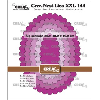 (CLNestXXL144)Crealies Crea-Nest-Lies XXL Big scalloped ovals