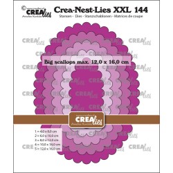(CLNestXXL144)Crealies Crea-Nest-Lies XXL Big scalloped ovals