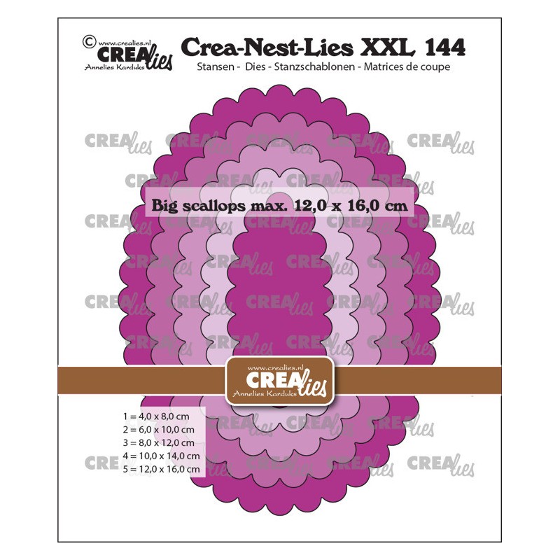(CLNestXXL144)Crealies Crea-Nest-Lies XXL Big scalloped ovals