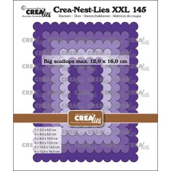 (CLNestXXL145)Crealies Crea-Nest-Lies XXL Big scalloped rectangles