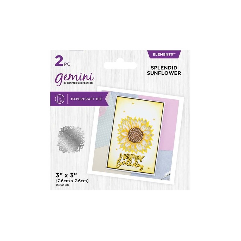 (GEM-MD-ELE-SSUN)Gemini Statement Cut-in Cut-Out Splendid Sunflower Elements Dies