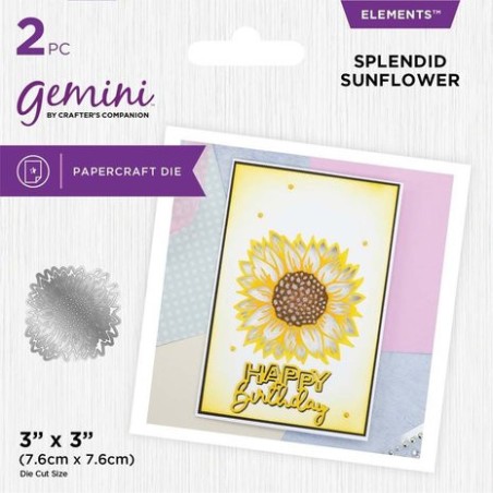 (GEM-MD-ELE-SSUN)Gemini Statement Cut-in Cut-Out Splendid Sunflower Elements Dies